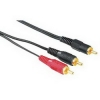 Кабель 2xRCA "тюльпан" (m) - RCA "тюльпан" (m), 2.0 м, позолоченные контакты, черный, Hama     [ObA] (H-44113)