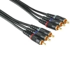 Кабель YUV 3xRCA (m-m), 2.0 м, позолоченные контакты, ***, черный, Hama     [ObV] (H-48627)
