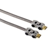 Кабель HDMI 1.4 (m-m), 1.5 м, позолоченные контакты, 4Kx2K, 10.2Гбит/с, HEC, текстильная оплетка, блистер-автомобиль, серебристый, Hama     [PbE] (H-56555)