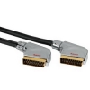 Кабель Scart (m-m), 0.75 м, позолоченные контакты, цельнометаллические штекеры, *****, черный, Hama     [ObH] (H-79005)