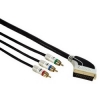 Кабель Scart (m) - YUV 3xRCA (m), 1.5 м, позолоченные контакты, ***, черный, Hama     [ObH] (H-79010)