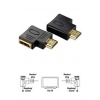 Адаптер HDMI 90 градусов, 2 шт. (правый+левый), 1080p FullHD *** , позолоченные контакты, черный, Hama     [ObV] (H-82990)