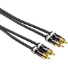 Кабель 2xRCA "тюльпан" (m-m), 1.5 м, позолоченные контакты, цельнометаллические штекеры, *****, черный, Hama     [ObA] (H-83022)