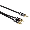 Кабель 2xRCA "тюльпан" (m) - 3.5 мм Jack (m), стерео, 3.0 м, позолоченные контакты, цельнометаллические штекеры, *****, черный, Hama     [ObA] (H-83028)