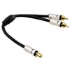 Адаптер RCA - 2xRCA "тюльпан" (m-m), позолоченные контакты, черный, Hama     [ObE] (H-83119)