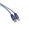 Кабель USB 2.0 A-B (m-m), 1.8 м, прозрачный/синий, Hama     [OnC] (H-29147)