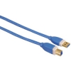 Кабель USB 3.0 A-B (m-m), 3.0 м, позолоченные контакты, экранированный, 5 Гбит/с, не совместим с устройствами USB 2.0, ***, синий, Hama     [ObC] (H-39672)