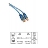 Кабель USB A-B (m-m), 1.8 м, позолоченные контакты, High Quality, прозрачный/синий, Hama     [ObC] (H-46723)