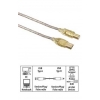Кабель USB 2.0 A-B (m-m), 3.0 м, позолоченные штекеры, Tech-Line ***, прозрачный/серебристый, Hama     [ObC] (H-46781)