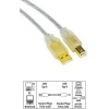 Кабель USB 2.0 A-B (m-m), 5.0 м, позолоченные штекеры, Tech-Line ***, прозрачный/серебристый, Hama     [ObC] (H-46782)