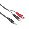 Кабели 2хRCA "тюльпан" (m) - 3.5 мм Jack (m), стерео, 2.0 м, черный, Hama     [ObC] (H-48913)