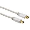 Кабель USB 2.0 A-B (m-m), 1.5 м, позолоченные контакты, штекеры в алюминиевом корпусе, белый/светло-серый, Hama     [ObQ] (H-53200)