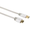 Кабель USB 2.0 A-A (m-f) удлинительный, 2.0 м, позолоченные контакты, штекеры в алюминиевом корпусе, белый/светло-серый, Hama     [ObQ] (H-53202)