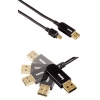 Кабель USB 2.0 A-mini B (m-m), штекер A - вращающийся на 180гр., 1.8 м, позолоченные контакты, черный, Hama     [ObC] (H-54553)