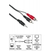 Кабель 3.5 мм Jack - 2xRCA "тюльпан", 3.0 м, черный, Hama     [ObC] (H-78479)