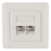 Розетка LAN 2х8p8c (RJ45) (f) врезная, экранированная, CAT5e, Гбит/100Мбит/10Мбит, белый, Hama     [ObC] (H-41586)