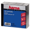 Коробка Jewel для CD, 5шт., прозрачный/черный, Hama     [OsS] (H-44744)
