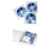 Конверты для 2 CD/DVD, с перфорацией для портмоне с кольцами, 200 шт., полипропилен, белый/прозрачный, Hama     [OxC] (H-49996)