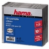 Коробки для 1 CD Slim, 10 шт., прозрачный/черный, Hama     [OsS] (H-51275)