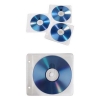 Конверты для 2 CD/DVD, с перфорацией для портмоне с кольцами, 50 шт., полипропилен, белый/прозрачный, Hama     [OhC] (H-84101)