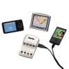 Зарядное устройство Combo 2/4 для  2/4 аккумуляторов AA/AAA  + разъем USB + 4 аккумулятора AA/2600 мАч, белый, Hama     [OxP] (H-87035)