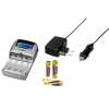 Зарядное устройство Delta LCD 2/4, быстрая зарядка для 2-4 аккумуляторов NiMH AA/AAA + 4 аккум.AA 2400mAh, 12B/100-240В, серебристый, Hama     [ObP] (H-87047)
