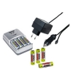 Зарядное устройство Delta Load 2/4 для 2-4 аккумуляторов AA или AAA + 4 аккум.AA 2400mAh, 220В/12B, серебристый, Hama     [PxF] (H-87050)