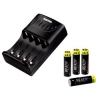 Зарядное устройство Start сетевое, для 2-4 аккумуляторов AA/AAA + 4хAA 2000mAh, 220-240В, черный, Hama     [ObP] (H-87077)