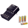 Зарядное устройство Start Digital для 2/4 аккумуляторов NiMH AA/AAA + 4 аккум. AA 1600мАч, 100-240В, черный/синий, Hama     [ObP] (H-87080)