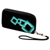 Сумочка для мобильного телефона Zipper Bag, на молнии, съемный ремешок для руки, 6.0 x 1.3 x 10.5 см, велюр, черный/голубой , Hama     [OpG] (H-106529)