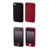 Чехол Skin для Apple iPhone 4, 2 шт, силикон, красный/черный, Hama     [ObG] (H-107126)