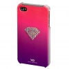 Футляр Rainbow для мобильного телефона Apple iPhone 4/4S, украшен кристаллами Swarowski, розовый, White Diamonds     [OhG] (H-108517)