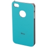 Футляр Shiny для Apple iPhone 4/4S, пластик, бирюзовый, Hama     [ObG] (H-108553)