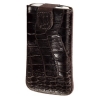 Чехол Lacquer and Leather для мобильного телефона, 1.3 х 11.5 х 6.3 см, язычок для извлечения, застежка, кожа с тиснением, коричневый, Hama     [OhG] (H-109325)