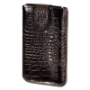 Чехол Lacquer and Leather для мобильного телефона, 1.4 х 12.3 х 6.7 см, язычок для извлечения, застежка, кожа с тиснением, коричневый, Hama     [OhG] (H-109328)