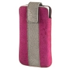 Чехол Chic Case для мобильного телефона, 1.3 х 11.5 х 6.3 см, язычок для извлечения, застежка, замша/кожа, розовый/серый, Hama     [OhG] (H-109344)
