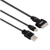 Комплект micro USB для Apple iPhone/iPod, адаптер micro USB + кабель USB-micro USB, черный, Hama     [ObG] (H-109241)