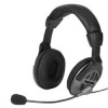 Наушники с микрофоном CS-408, стерео, полноразмерные, оголовье,  регулятор громкости, отключение микрофона, 2x3.5 мм Jack, черный, Hama     [ObC] (H-42408)