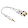 Кабель-адаптер 3.5 мм Jack (m) - 2xRCA "тюльпан"(f), стерео, позолоченные контакты, белый, Hama     [ObM] (H-14009)