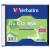 CD-RW Verbatim  700МБ, 80 мин., 8-12х, 1шт., Slim Case, (43762), перезаписываемый компакт-диск (VER-43762)