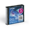 DVD+R TDK        4.7Gb, 16x, 5шт., Slim Case, (t19446), записываемый DVD диск (DVD+R005S/TDK16)