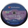 DVD+R Verbatim  8.5Gb, 8х, 10шт., Cake Box, Double Layer, Matt Silver,(43666), записываемый DVD диск (DVD+RC010DL/V8)