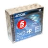 DVD+R TDK        4.7ГБ, 16x, 5шт., Jewel Case, записываемый DVD диск (DVD+RJ005/TDK16)