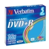 DVD+R Verbatim  4.7Gb, 16x, 5шт., Slim Case Color, (43556), записываемый DVD диск (DVD+RS005/V16)