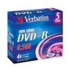 DVD-R Verbatim  8.5Gb, 4x, 5шт., Jewel Case, Dual Layer, (43543), двухслойные, записываемый DVD диск (DVD-RJ005DL/V4)