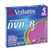 DVD-R Verbatim  4.7Gb, 16x, 5шт., Slim Case, Color, (43557), записываемый DVD диск (DVD-RS005/V16)