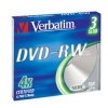 DVD-RW Verbatim  4.7Gb, 4x, 3шт., Slim Case, (43635), перезаписываемый DVD диск (DVD-RWS003/V4)