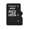 (SDC4/4GBSP) Карта памяти Kingston, стандарт microSDHC, класс 4, 4Gb без адаптера (SDMicro4-4GB/K-1)