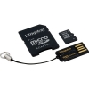 (MBLY4G2/4GB) Карта памяти Kingston, стандарт microSDHC, 4Gb, Mobility Kit Generation 2 с адаптерами SD, USB (SDMicro4-4GB/K-KitG2)