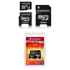 (TS4GUSDHC6-2) Карта памяти Transcend, стандарт microSDHC класс 6, 4Gb с двумя адаптерами (SD и SDmini) (SDMicro6-4GB/TR-2)